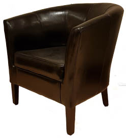 RESTAURANT LEATHER TUB CHAIR BROWN MODEL 2838